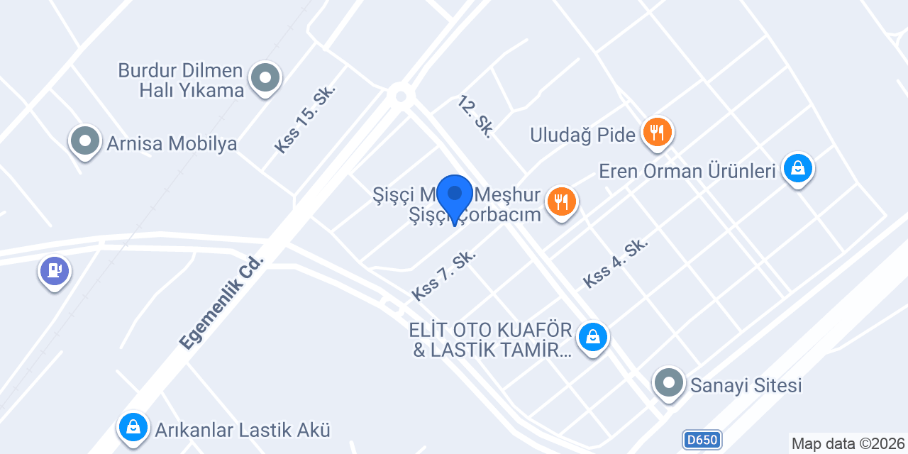 Burdur Oto Tamir Redline konumu