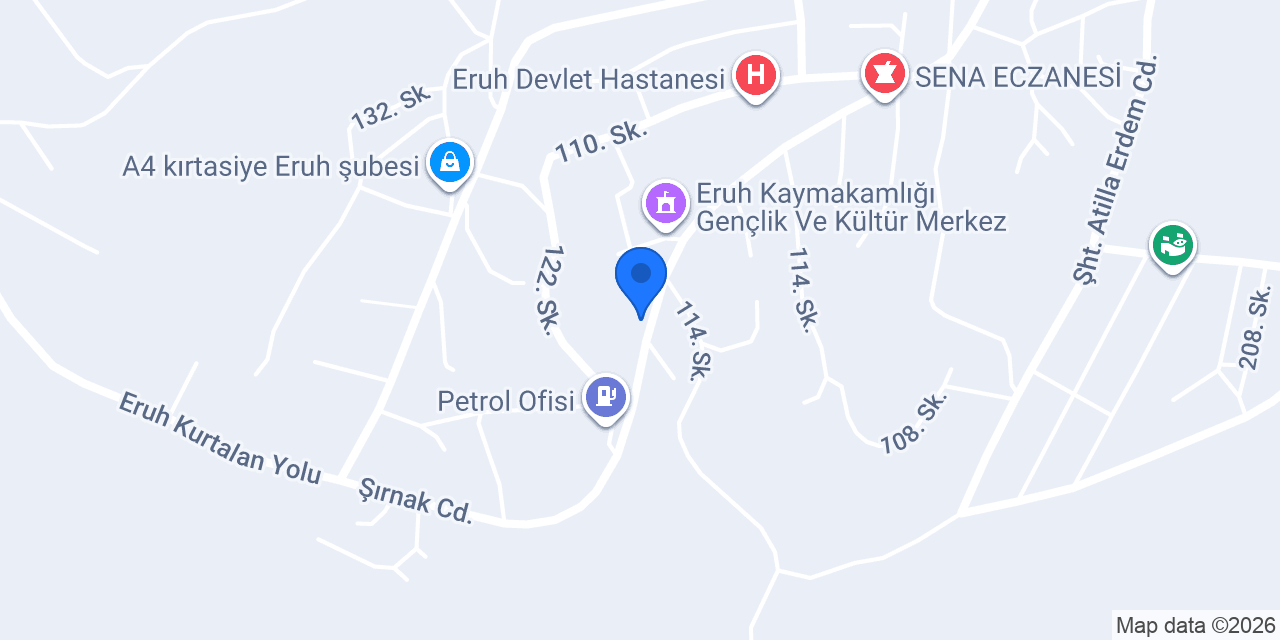 Eruh İlçe Müftülüğü konumu
