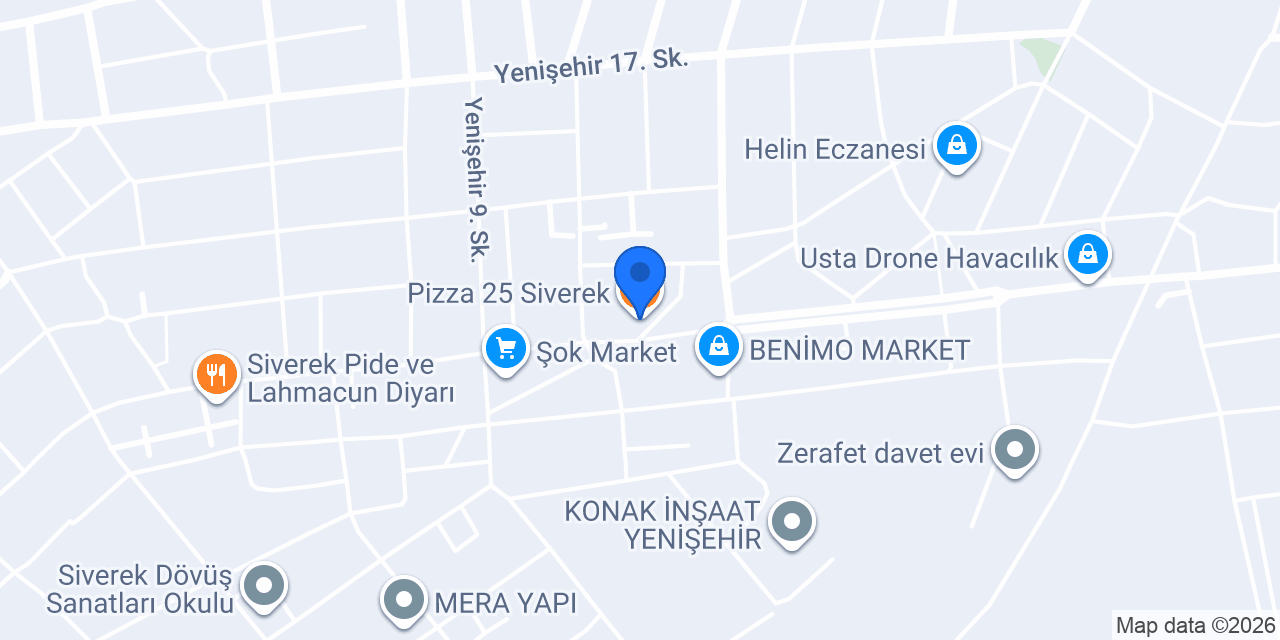 Pizza 25 Siverek konumu