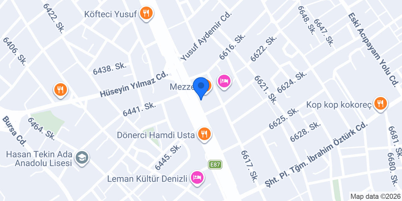 Denizli Erkan Mobilya konumu