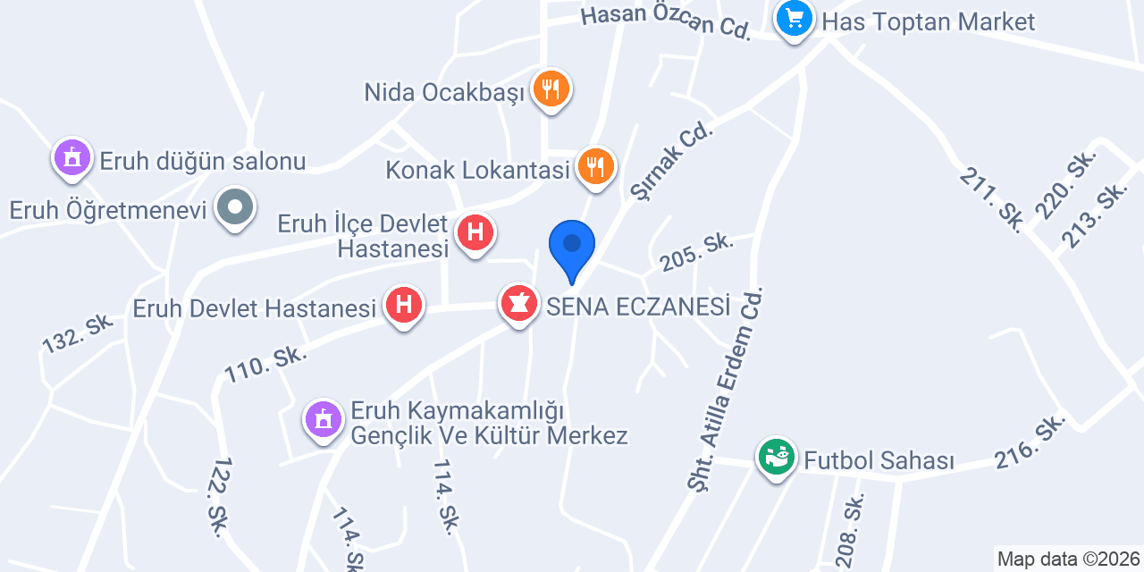 Eruh Halk Eğitim Merkezi konumu
