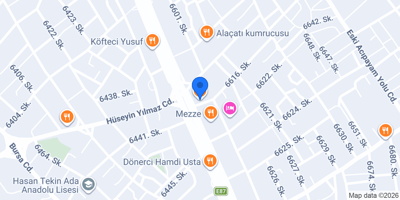 Denizli Çamlıca Restaurant konumu