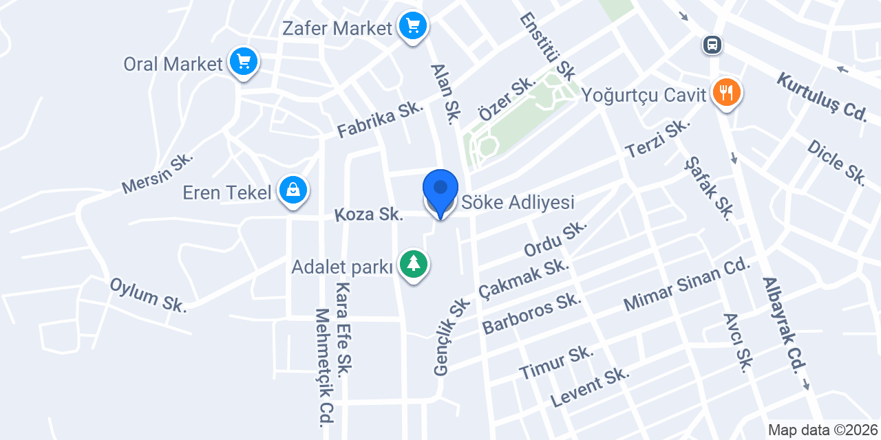 Söke Adliyesi konumu