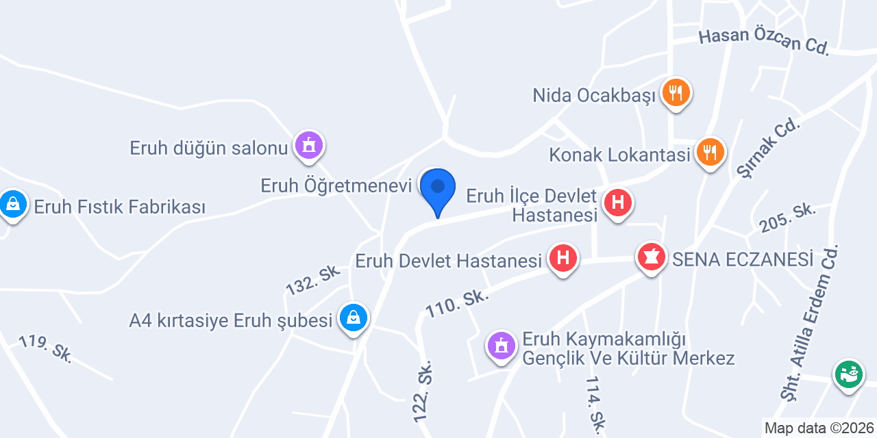 eruh ilçe halk kütüphanesi konumu
