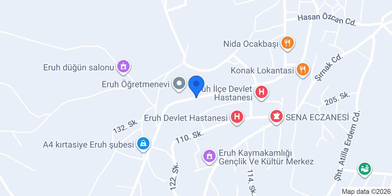 Eruh İlçe Emniyet Amirliği konumu