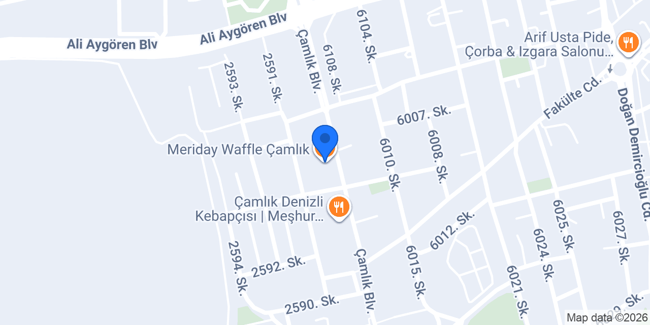 Meriday Waffle Çamlık konumu
