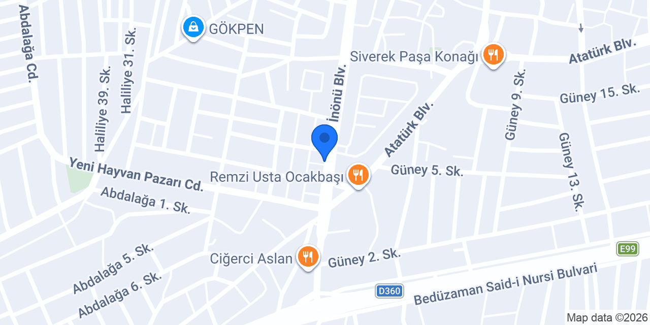 Damak Yemek Sofrasi konumu