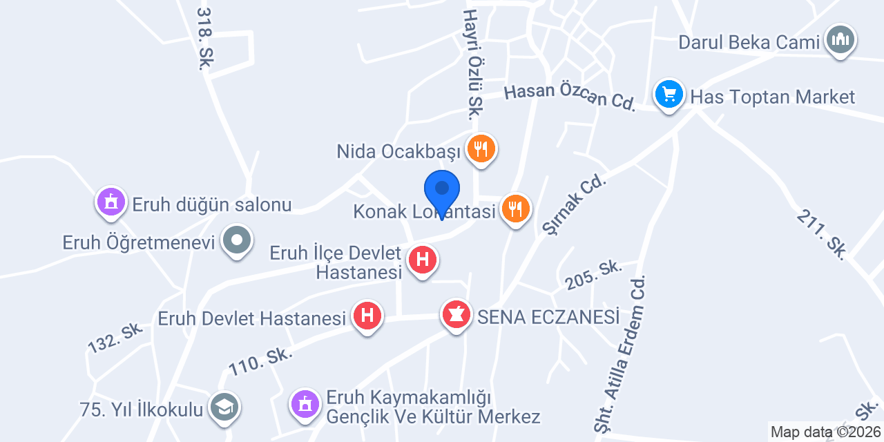 Eruh Noterliği konumu