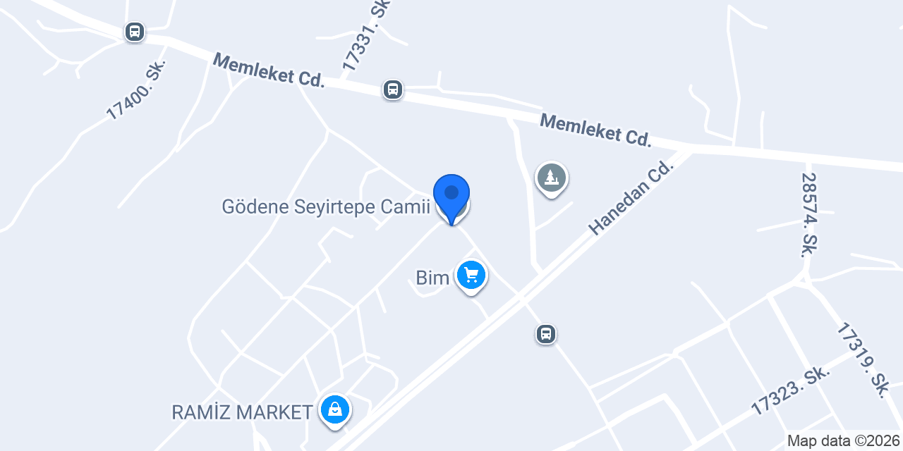 Gödene Seyirtepe Camii konumu