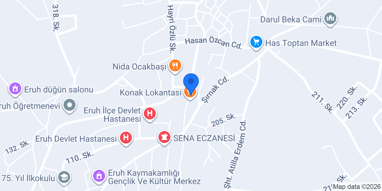 Eruh tekel bayi konumu