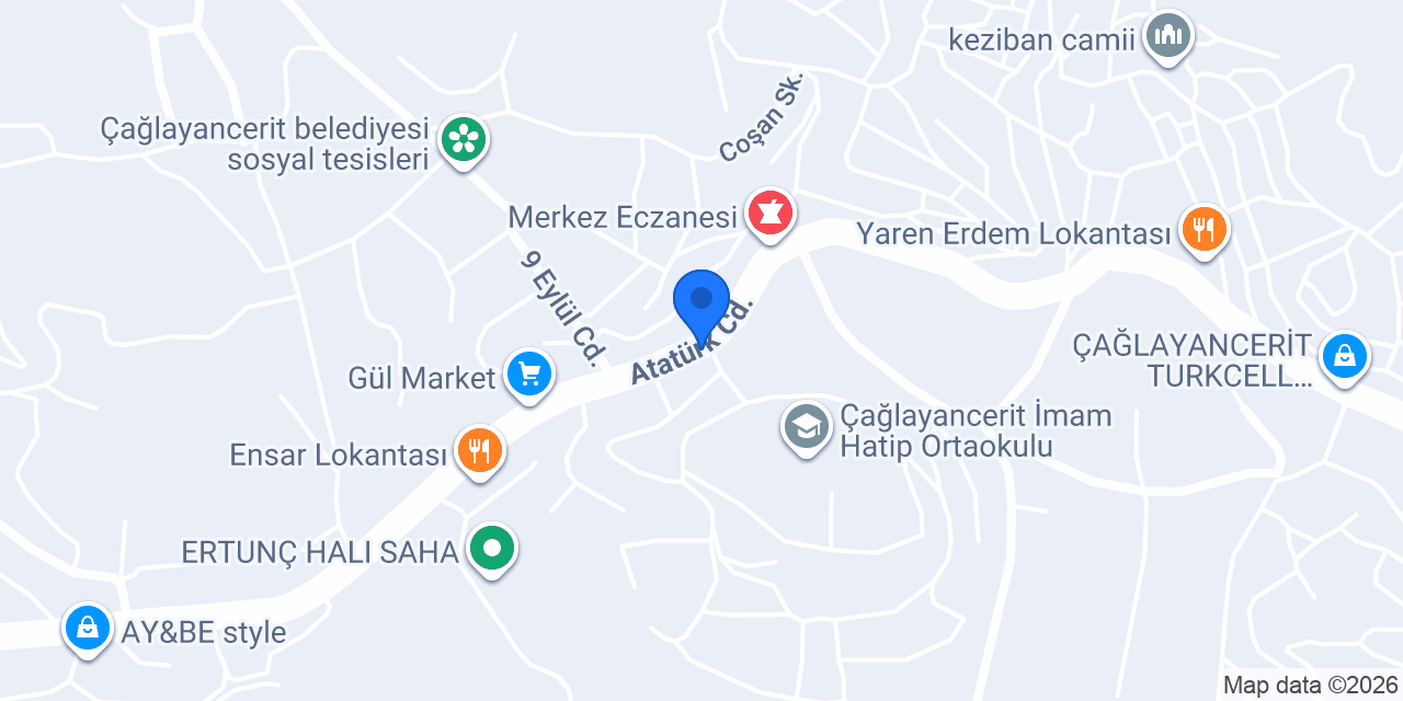 Çağlayancerit Belediyesi konumu