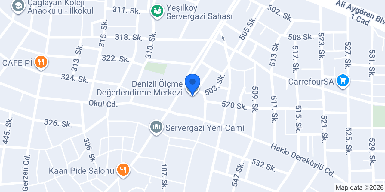 Denizli Ölçme Değerlendirme Merkezi konumu