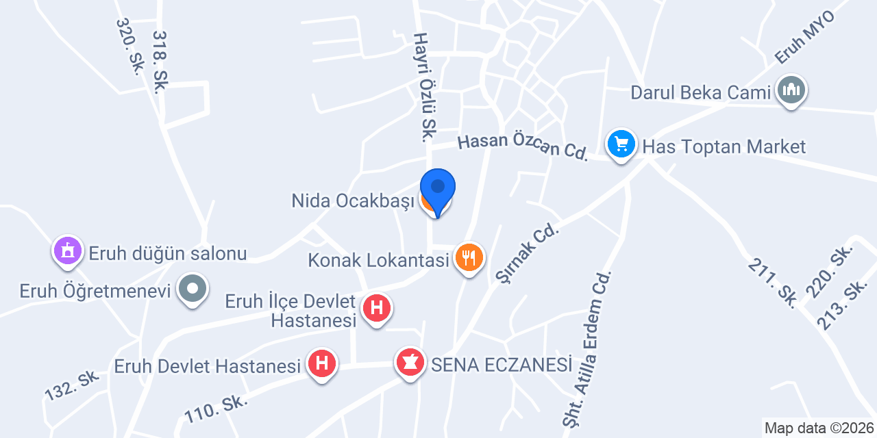 Ziraat Bankası-eruh Şubesi konumu
