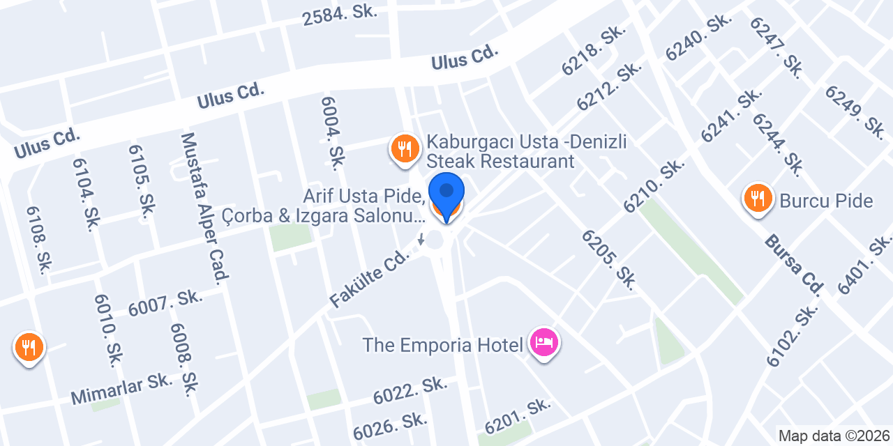 Arif Usta Pide, Çorba & Izgara Salonu - Siteler Şube konumu