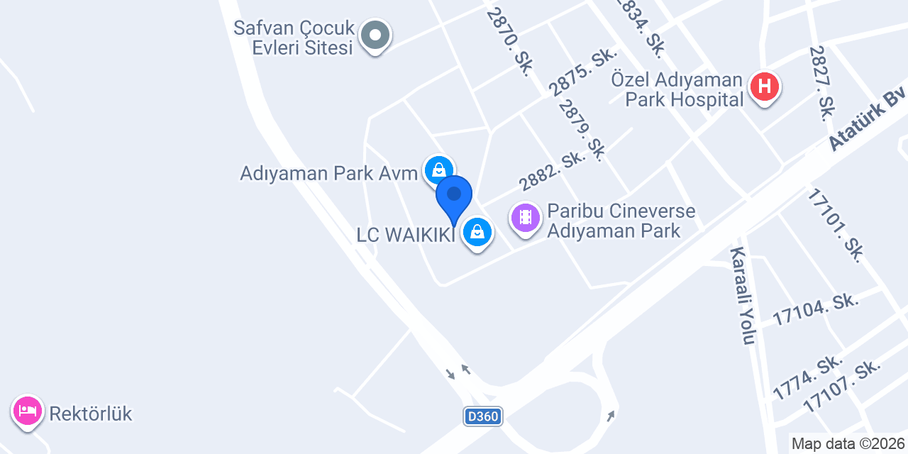 Pasaport Pizza Adıyamanpark Avm konumu