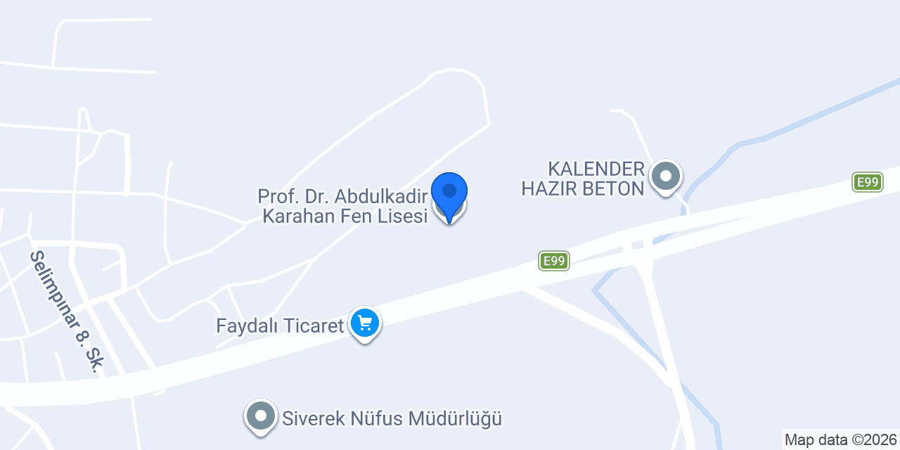 Prof. Dr. Abdulkadir Karahan Fen Lisesi konumu