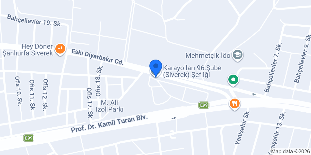 Karayolları 96.Şube(Siverek) Şefliği konumu