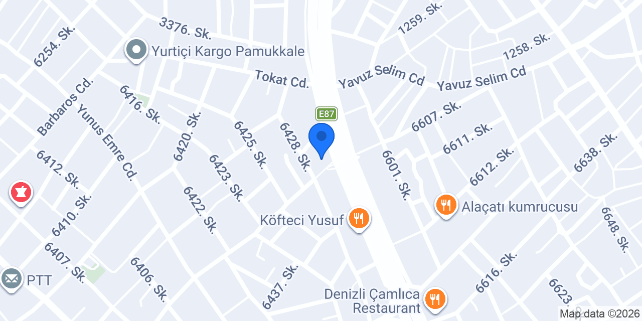 TUSDATA Denizli Şube konumu