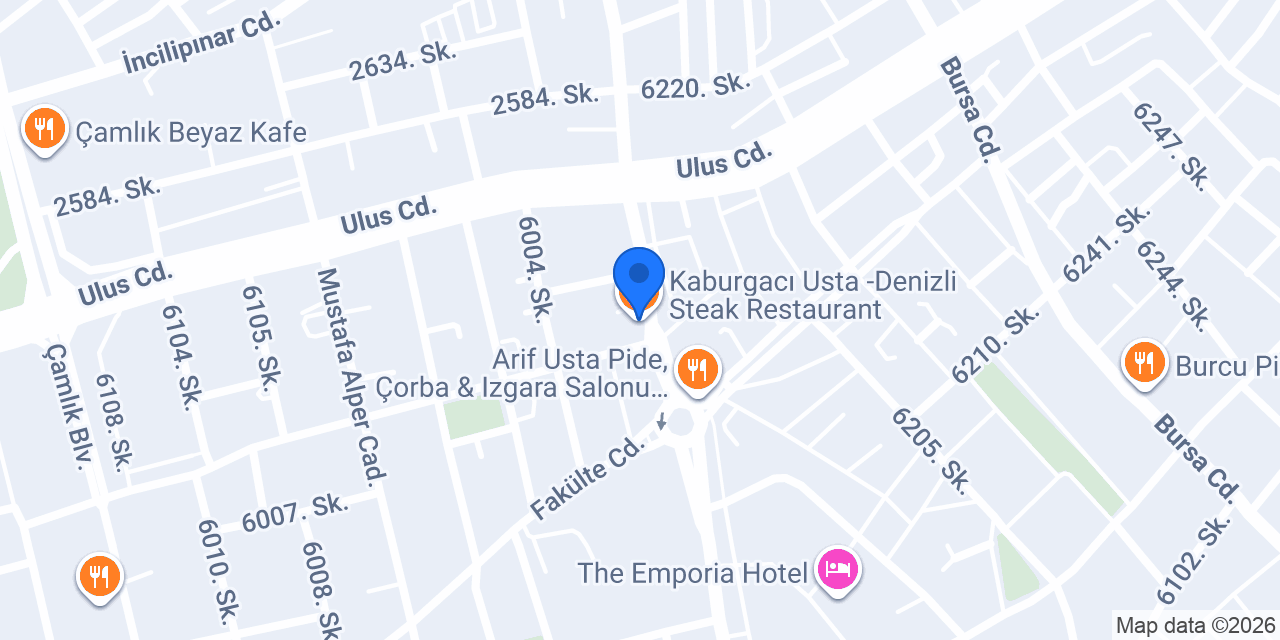 Kaburgacı Usta -Denizli Steak Restaurant konumu
