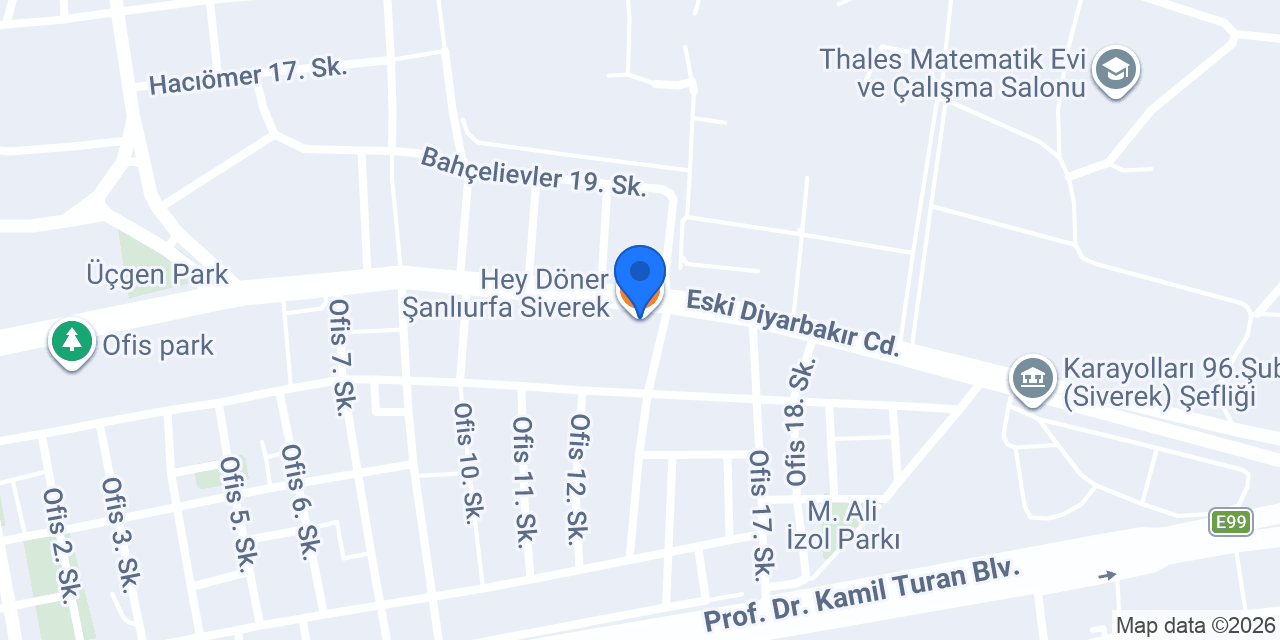 Hey Döner Şanlıurfa Siverek konumu