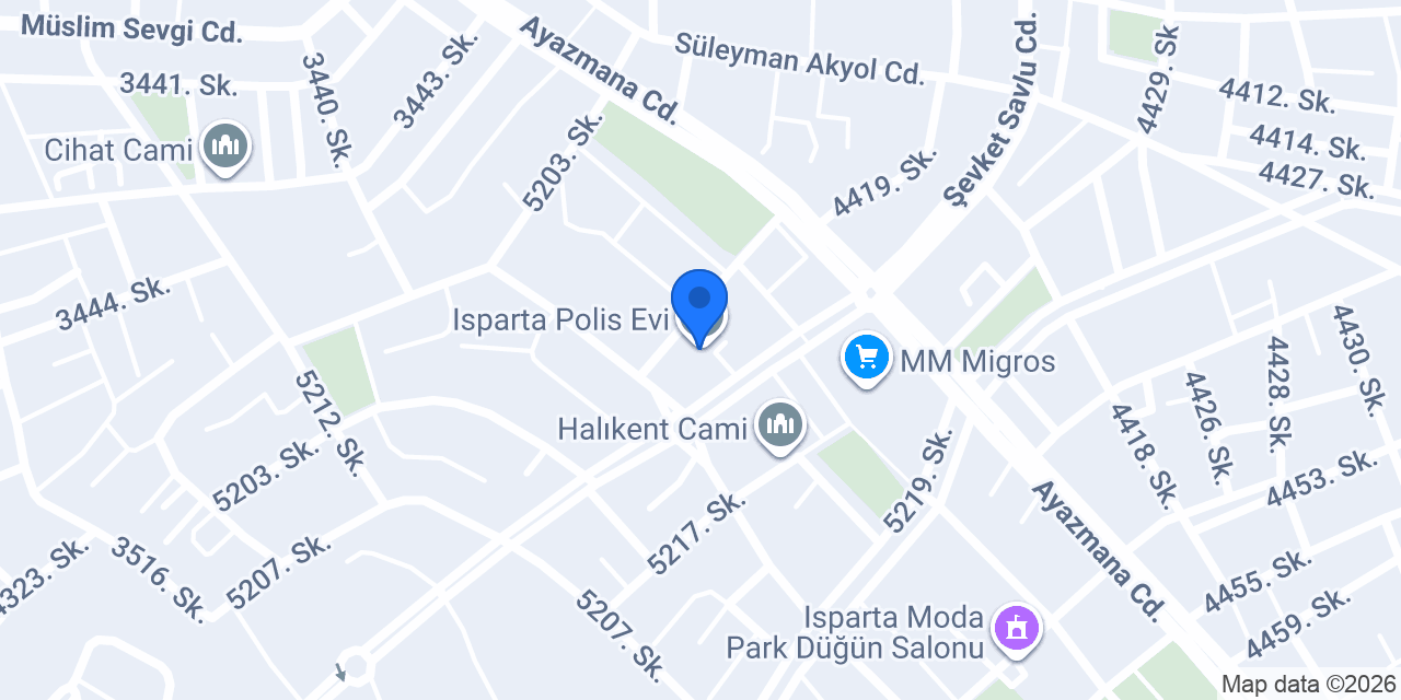 Isparta Polis Evi konumu