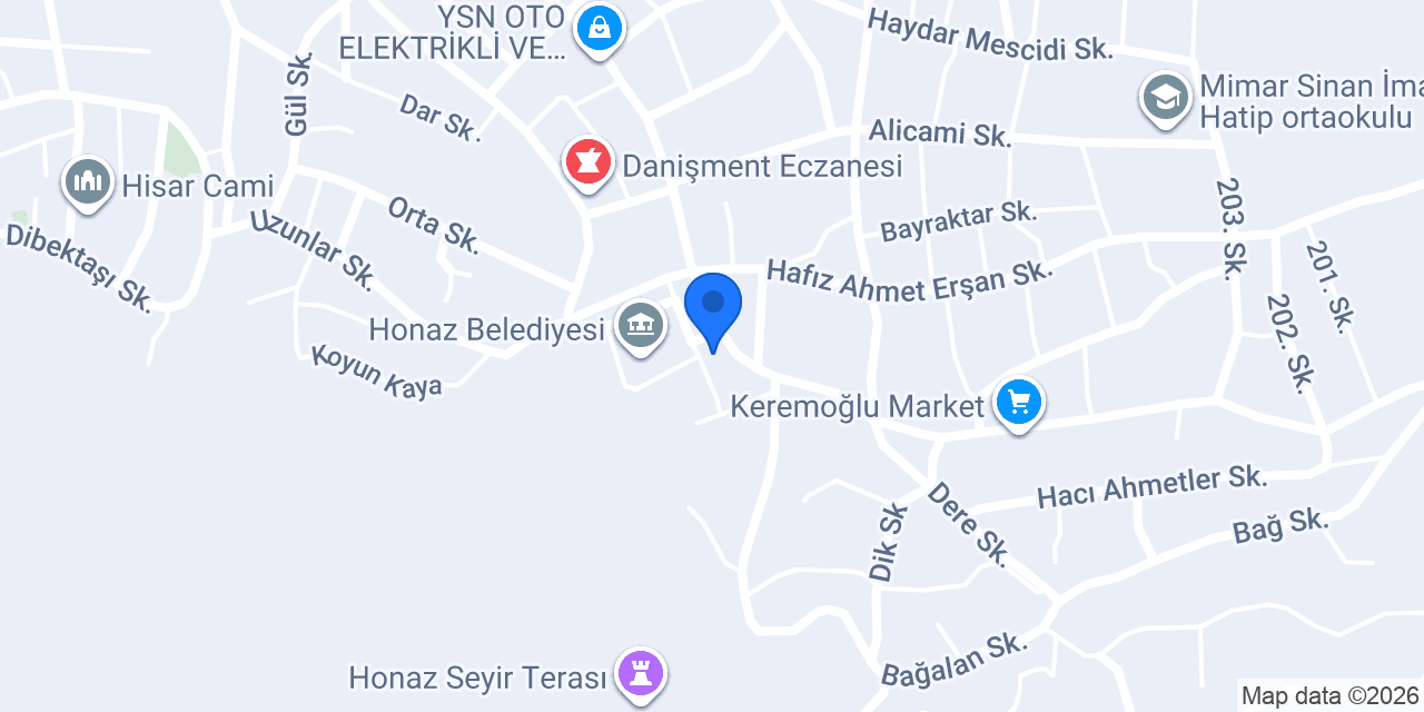 Ptt-honaz Şubesi konumu