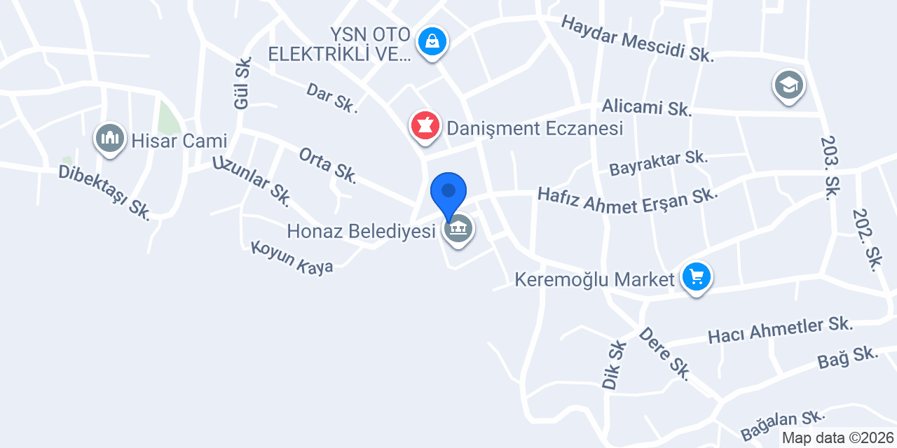 Honaz Veteriner Kliniği konumu