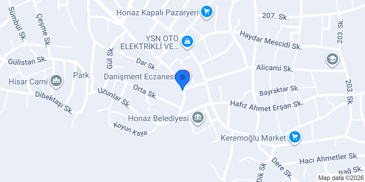 HONAZ GÜLŞAH AYDIN ÇİÇEK EVİ konumu