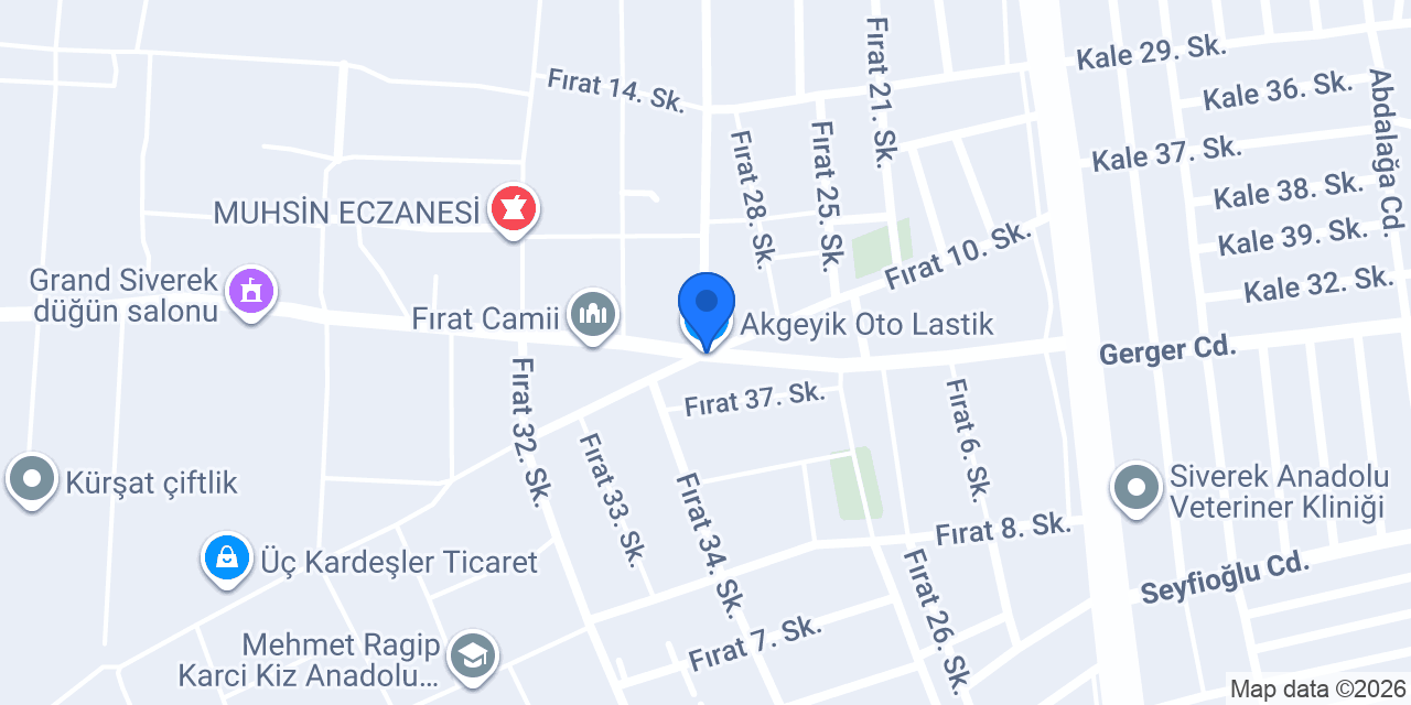 Akgeyik Oto Lastik konumu