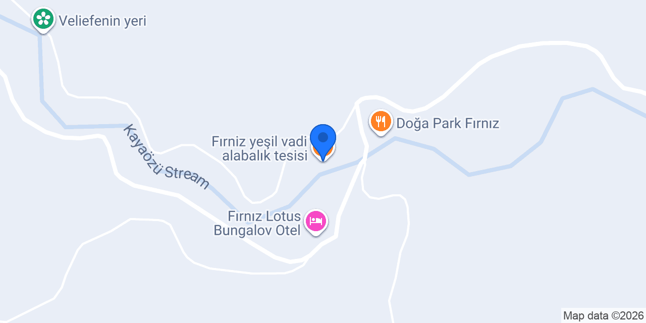 Fırniz yeşil vadi alabalık tesisi konumu