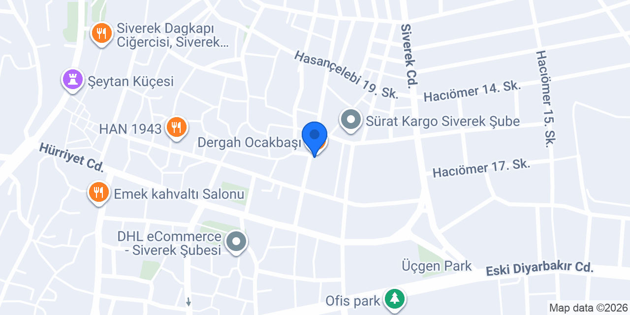 Gergi Tavan konumu