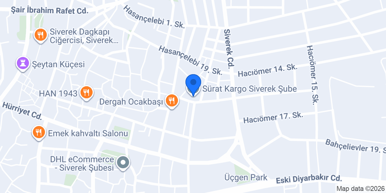 Sürat Kargo Siverek Şube konumu