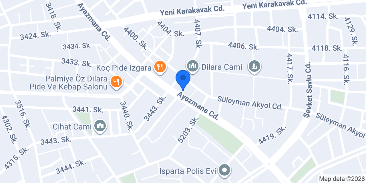 Isparta Yıldız Koleji konumu
