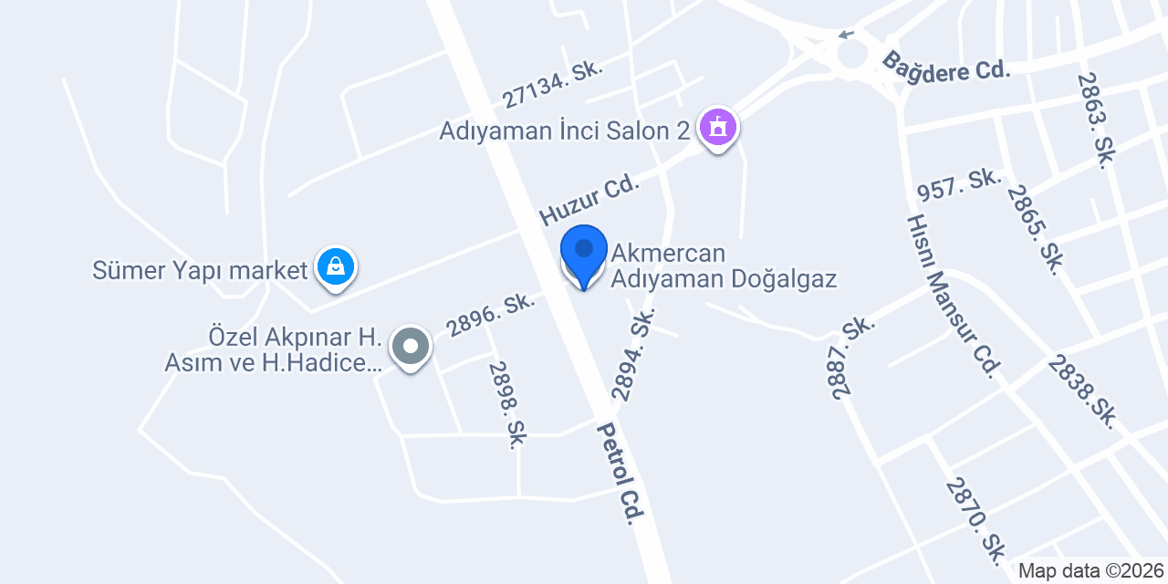 Akmercan Adıyaman Doğalgaz konumu
