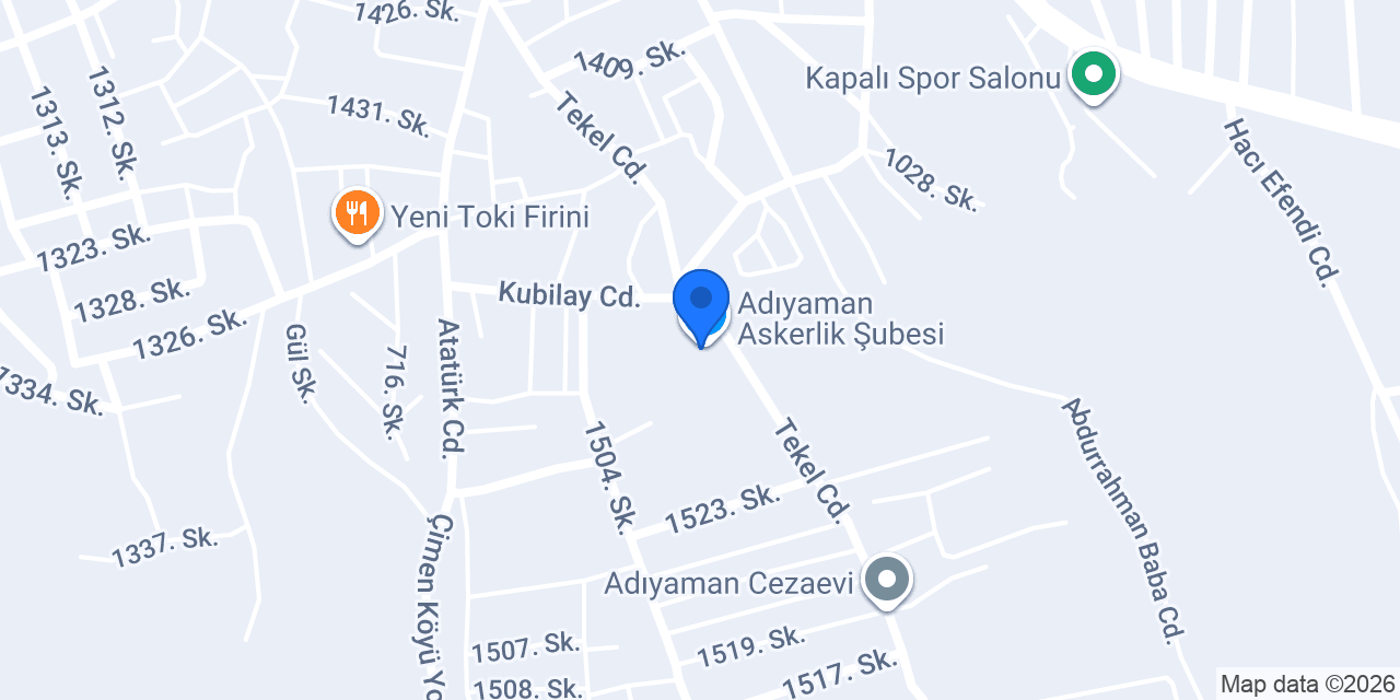 Adıyaman Askerlik Şubesi konumu