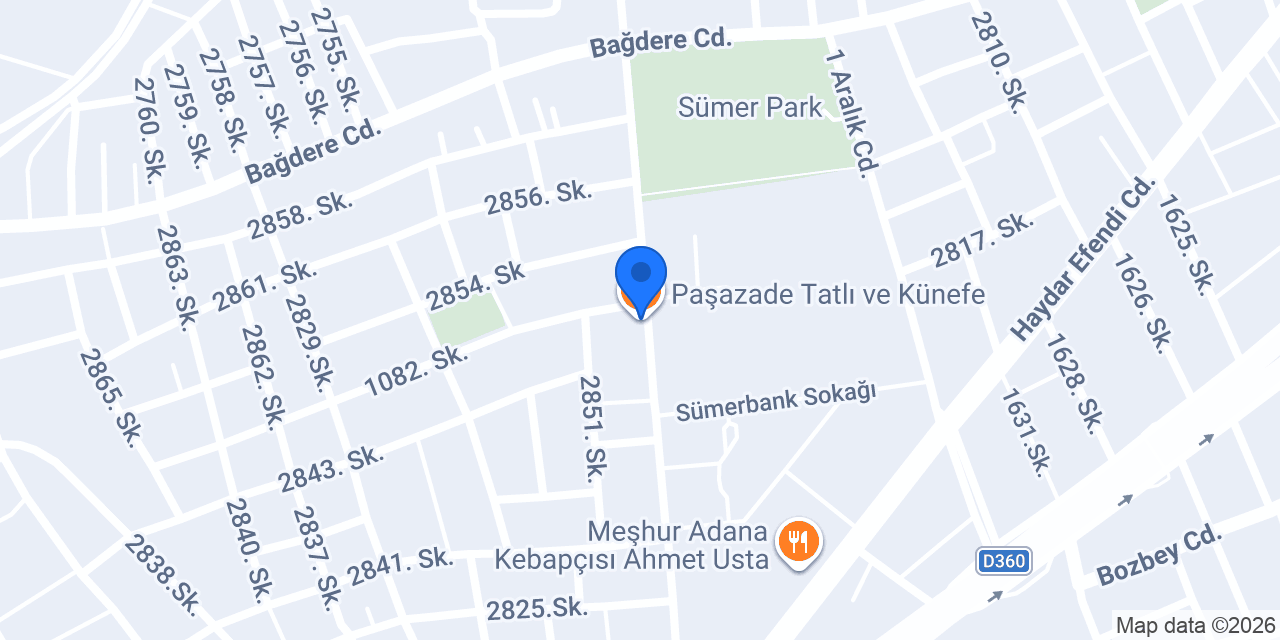 Paşazade Tatlı ve Künefe konumu