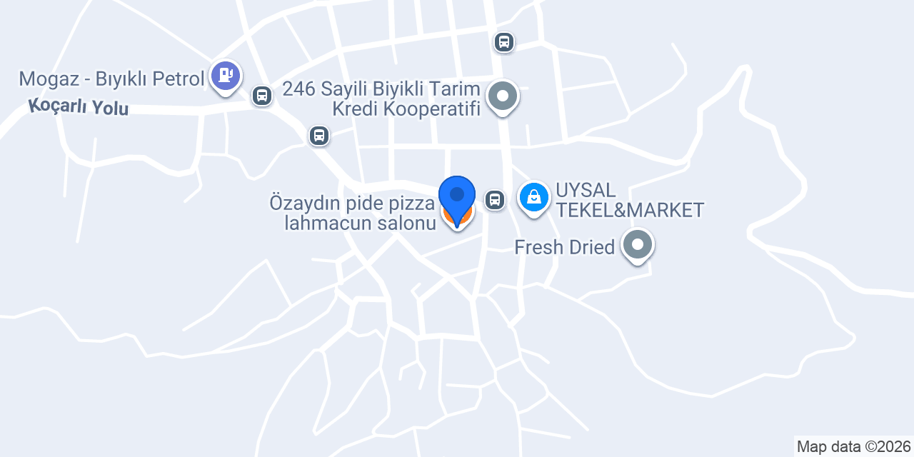 Özaydın pide pizza lahmacun salonu konumu