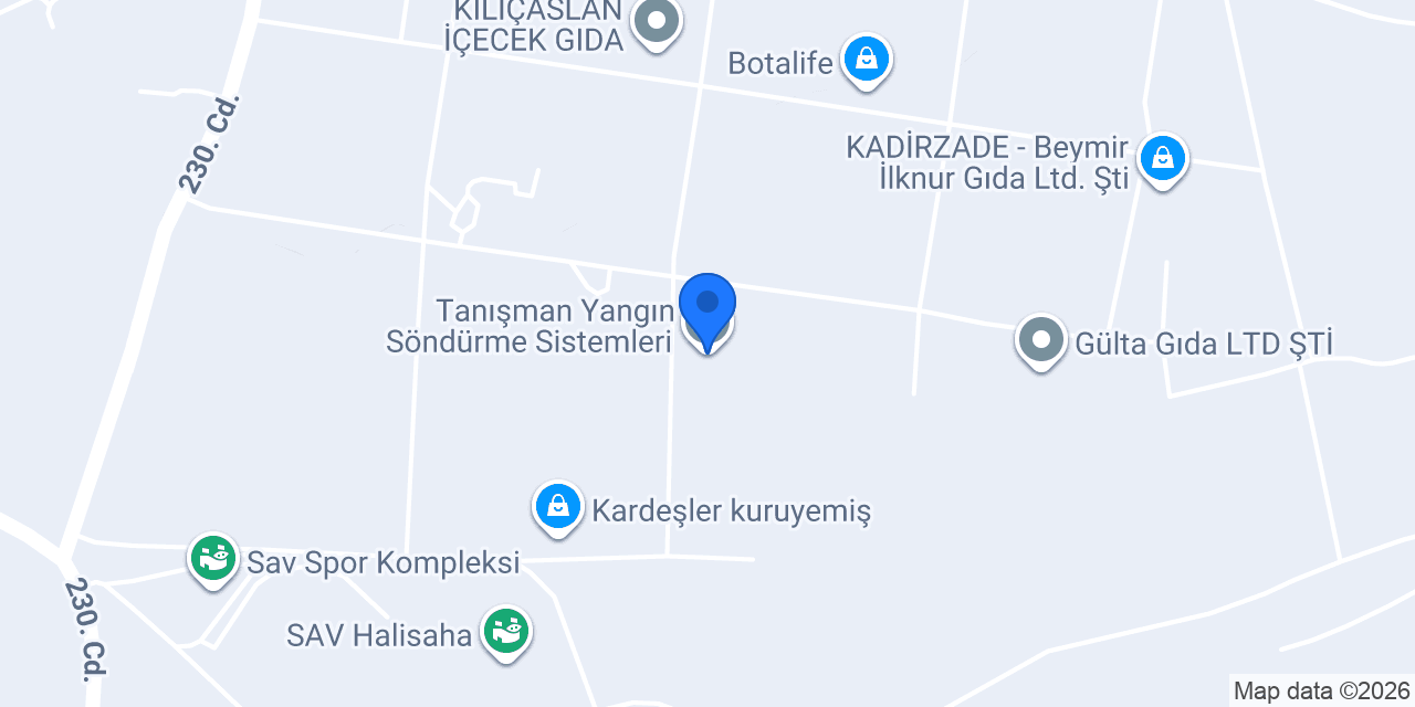 Tanışman Yangın Söndürme Sistemleri konumu