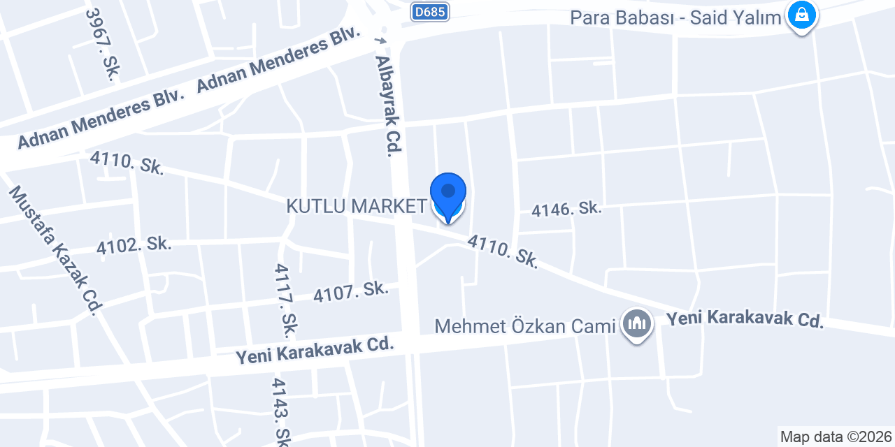 KUTLU MARKET konumu