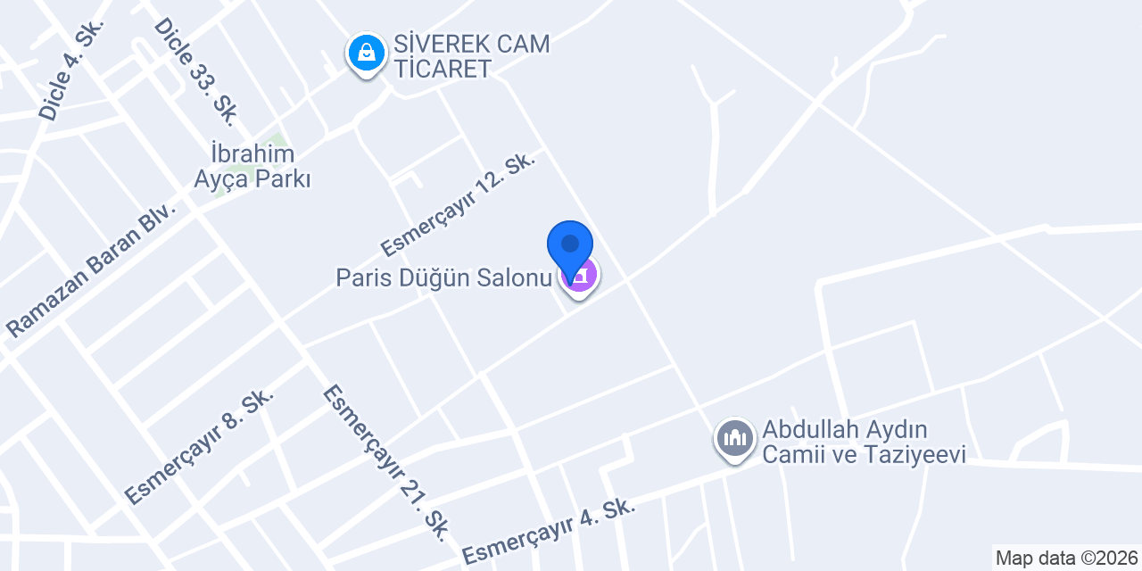 Paris Düğün Salonu konumu