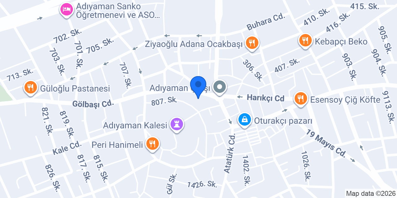 Yapı Kredi - Adıyaman Şubesi konumu