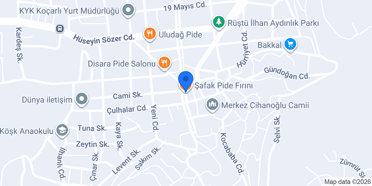 Şafak Pide Fırını konumu