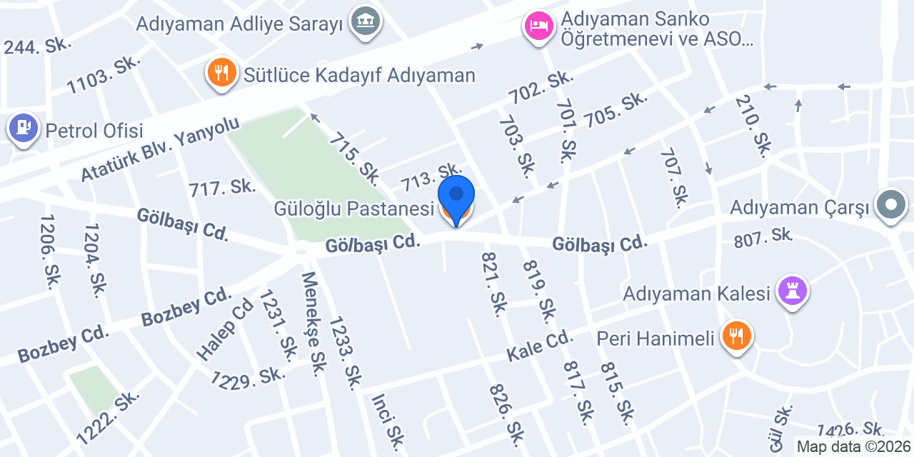 Güloğlu Pastanesi konumu