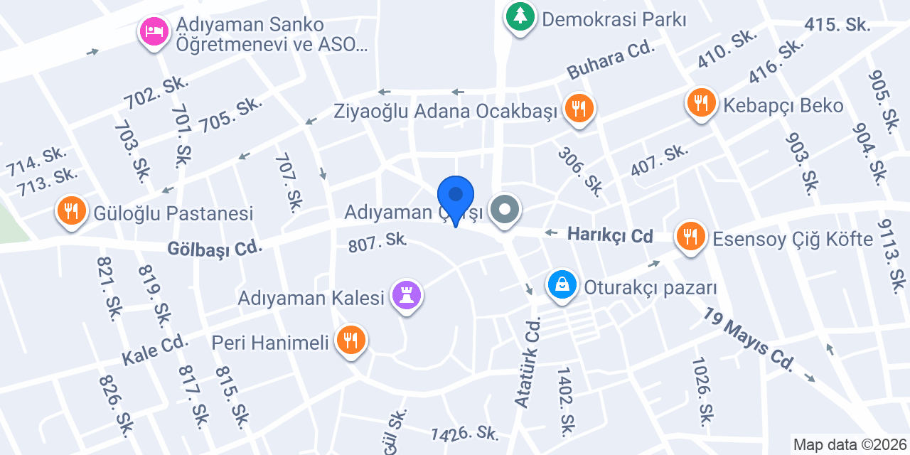 Prof saraçoğlu adıyaman konumu