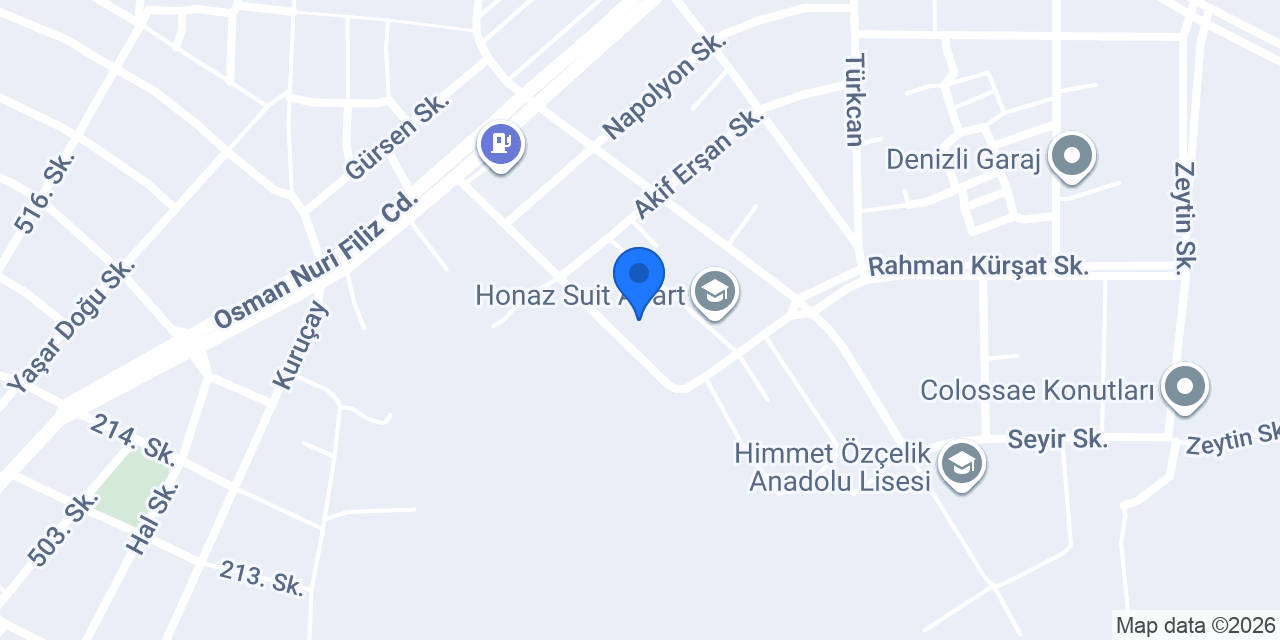 DENİZLİ HONAZ AKTAŞ APART konumu