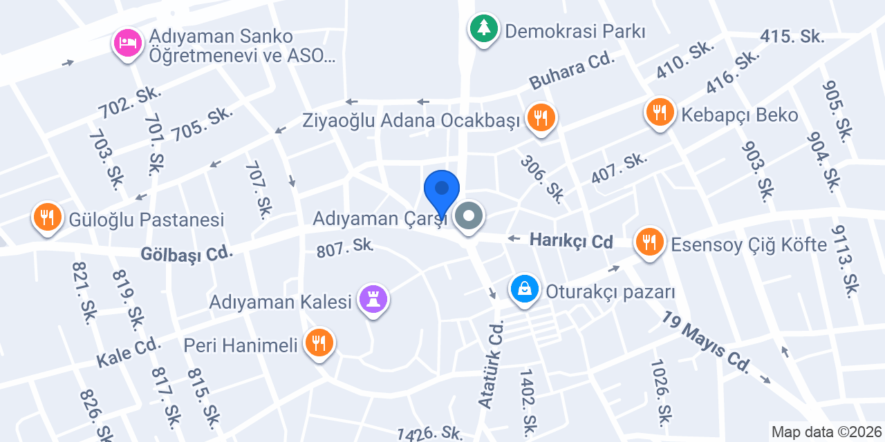 Garanti BBVA Adıyaman Şubesi konumu