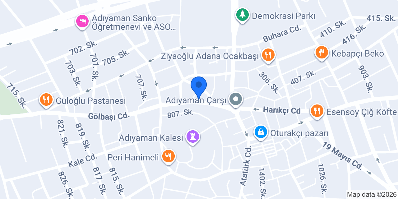 Karatas mobilya adiyaman konumu