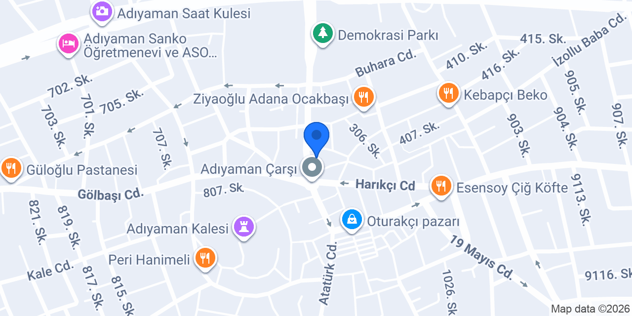 VakıfBank Adıyaman Şubesi konumu
