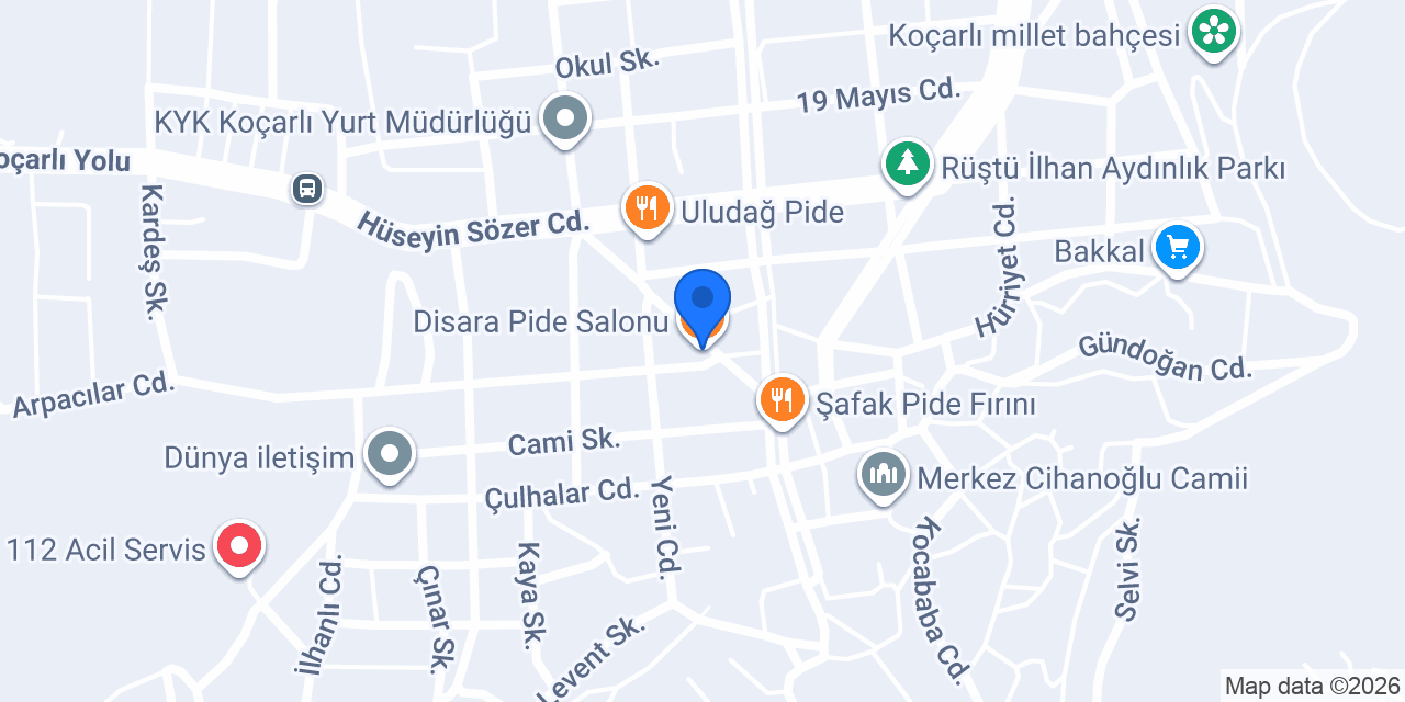 Disara Pide Salonu konumu
