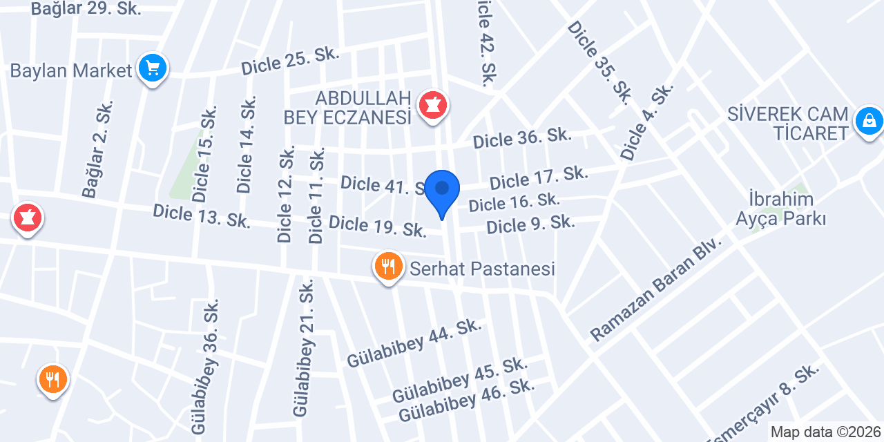 Usta Döner Salonu ve Kavurma Salonu, Siverek, Siverekte Döner Salonu konumu